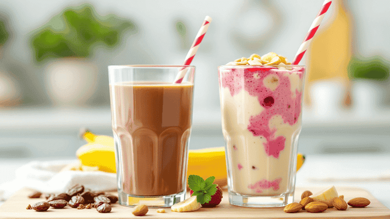 شیر شکلاتی خانگی یا اسموتی میوه‌ای