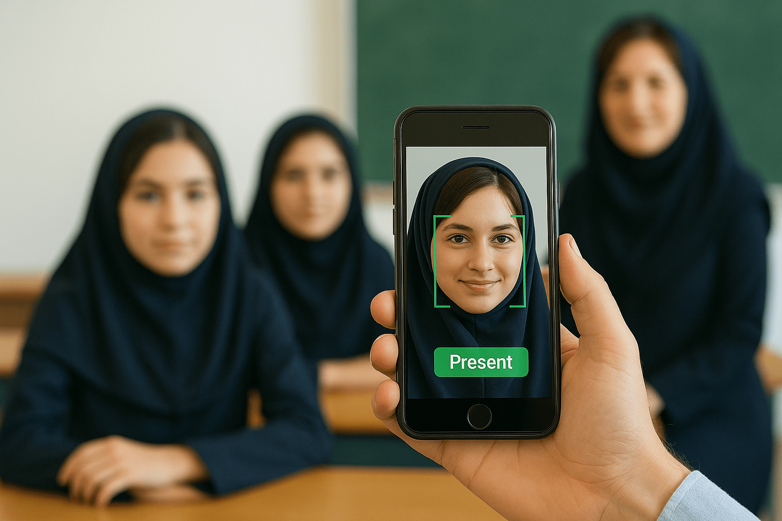 حضور و غیاب دانشآموزان با اسکن چهره در کلاس درس