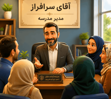 مدیر مدرسه درحال ارتباط و تعامل با خانواده دانش آموزان
