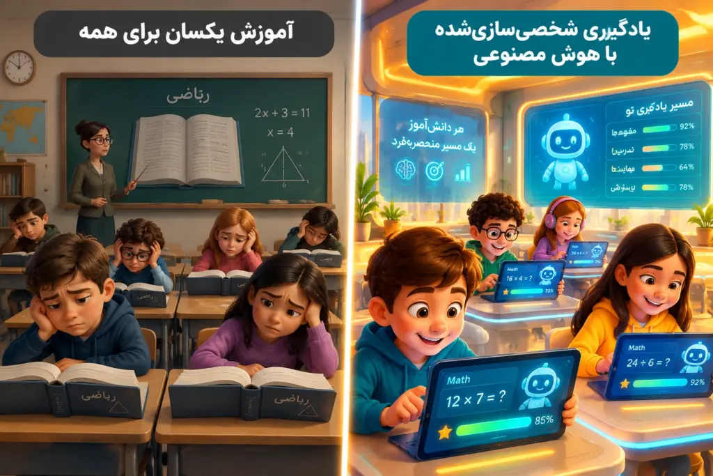 مقایسه مدیریت سنتی و هوشمند سازی مدرسه با هوش مصنوعی و نرم افزار مدیریت آموزشی